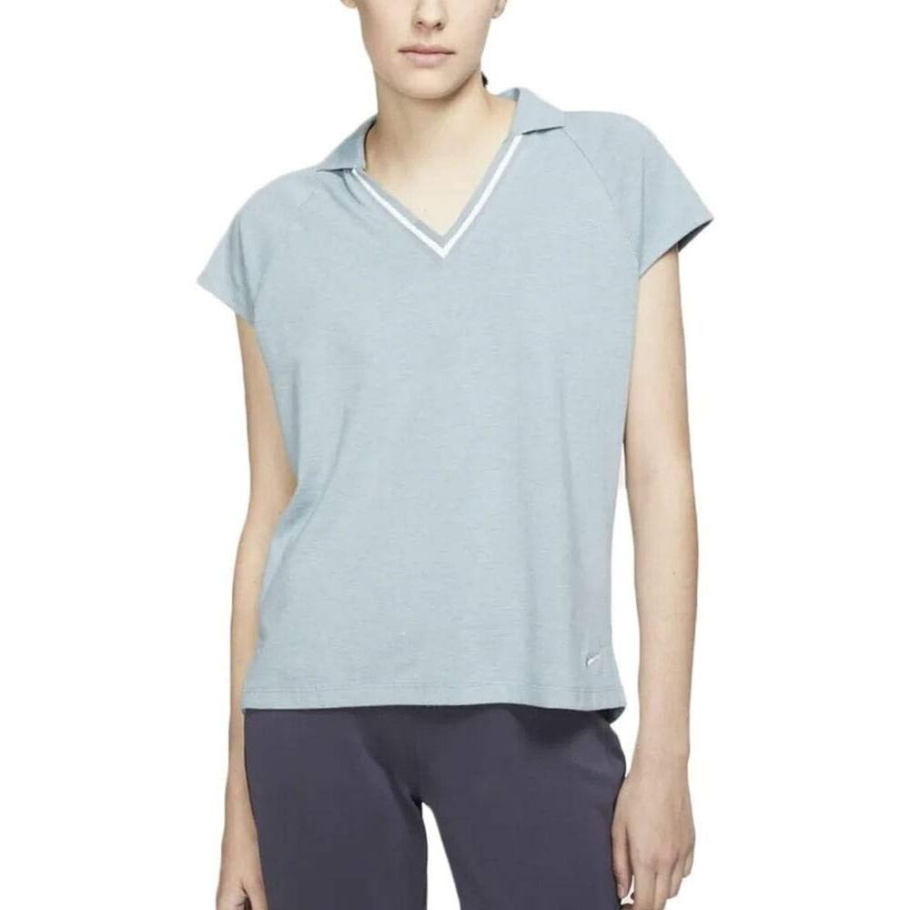 Nike Shortsleeve Knit Burnout OLC Golf Polo 2019 Shirt Women Aviator Gray Medium